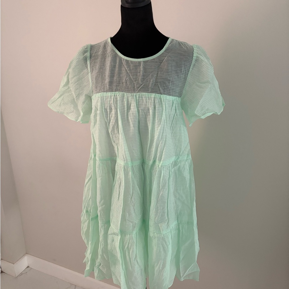 Lulu's Mint Green Tiered Babydoll Dress